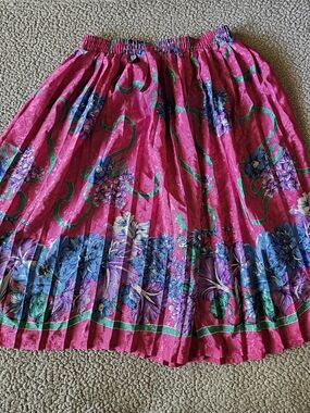 & Other Stories Hot Pink Floral Circle Skirt